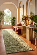 Haven Nyla Green Runner Rug — AI styled visualisation
