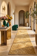 Haven Zina Gold Runner Rug — AI styled visualisation