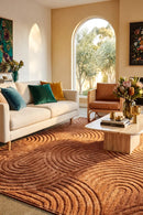 Haven Zina Rust Rug — AI styled visualisation
