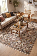 Heriz Mushroom Traditional Rug — AI styled visualisation