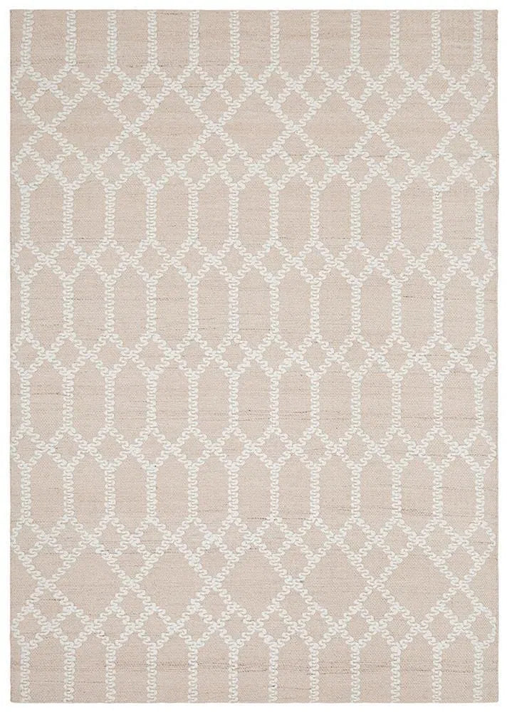 Hudson-Krisha Tribal Trellis Rug Nude Soft Pink