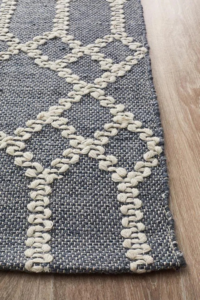 Hudson-Krisha Tribal Trellis Rug Rustic Blue