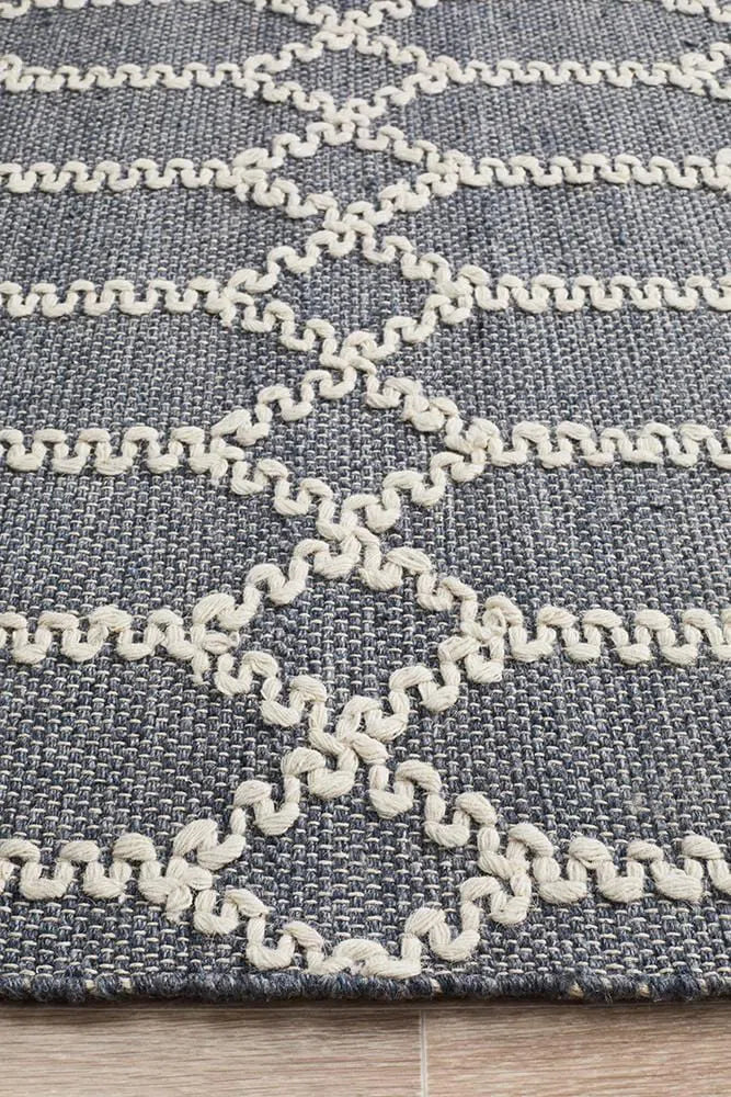 Hudson-Krisha Tribal Trellis Rug Rustic Blue