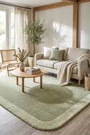 Hugo Sage Rug — AI styled visualisation