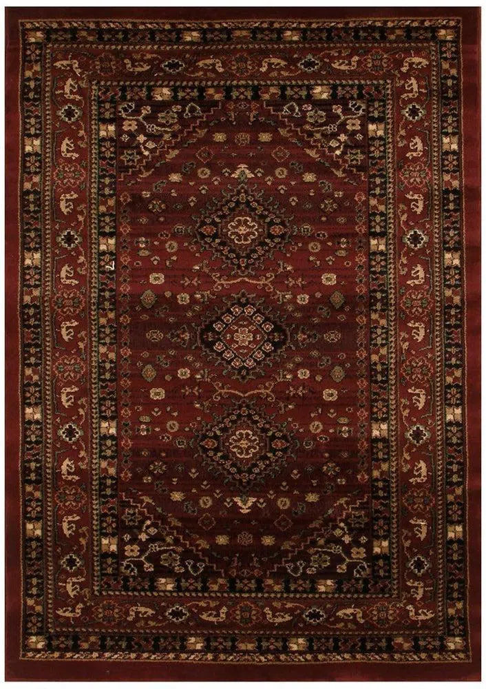 Istanbul-Traditional Shiraz Design Rug Burgundy Red