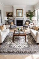 Jaipur 77 Silver Rug — AI styled visualisation