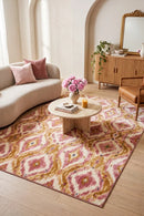 Kaitlin Soft Pink and Beige Rug — AI styled visualisation