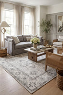 Kanchan Grey Machine Washable Rug — AI styled visualisation