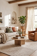 Kavi Beige Machine Washable Rug — AI styled visualisation