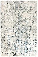 Kendra-Kendra Farah Distressed Contemporary Rug White Blue Grey