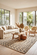 Kenya Elki Hand Woven Tribal Jute Rug — AI styled visualisation