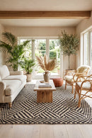 Kenya Kimi Hand Woven Tribal Jute Rug — AI styled visualisation