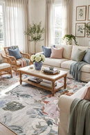 Kyul Floral Multicolour Machine Washable Rug — AI styled visualisation