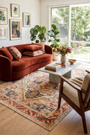 Legacy 850 Rust Rug — AI styled visualisation