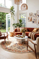 Legacy 850 Rust Round Rug — AI styled visualisation