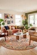 Legacy 850 Salmon Round Rug — AI styled visualisation