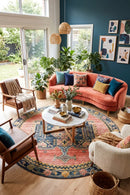 Legacy 852 Earth Round Rug — AI styled visualisation