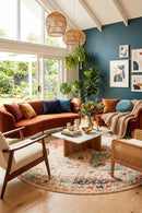 Legacy 854 Autumn Round Rug — AI styled visualisation