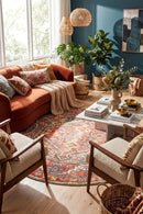 Legacy 856 Crimson Round Rug — AI styled visualisation
