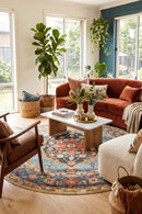Legacy 862 Rust Round Rug — AI styled visualisation