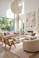 Loft Stunning Wool Pink Rug — AI styled visualisation