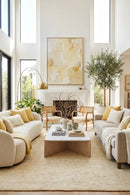 Loft Stunning Wool Yellow Rug — AI styled visualisation