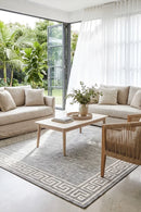 Alaska Indoor Outdoor 81 Light Grey Rug — styled indoor setting