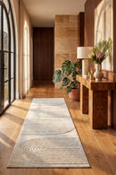 Lotus Abbey Beige Runner Rug — AI styled visualisation