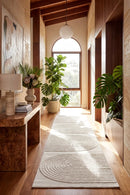 Lotus Abbey White Runner Rug — AI styled visualisation