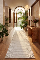 Lotus Carl Beige White Runner Rug — AI styled visualisation
