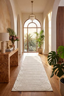 Lotus Carl White Runner Rug — AI styled visualisation