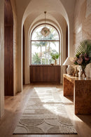 Lotus Leo Beige Runner Rug — AI styled visualisation