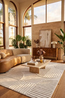 Lotus Leo White Rug — AI styled visualisation