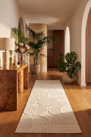 Lotus Leo White Runner Rug — AI styled visualisation