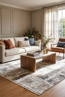 Eternal 48 Blue Cream Rug — AI styled visualisation