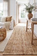 Madras Marlo Natural Jute Runner Rug — AI styled visualisation