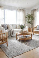 Madras Parker Dove Rug — AI styled visualisation