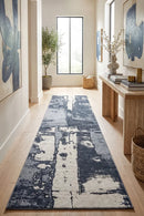 Magnolia 11 Denim Runner Rug — AI styled visualisation
