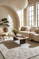 Maison Kate Grey Wool Rug — AI styled visualisation