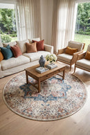 Maja Multicoloured Round Non-Slip Rug — AI styled visualisation