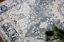 Mangan Navy and White Traditional Distressed Rug