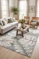 Maples Grey Non-Slip Rug — AI styled visualisation