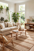 Mariona Beige Outdoor Rug — styled indoor setting