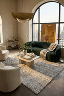Massa Santorini 22 Grey Rug — AI styled visualisation