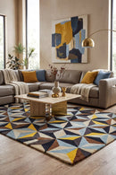 Matrix Pure Wool 900 Blue Rug — AI styled visualisation