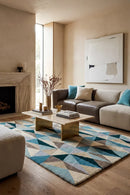 Matrix Pure Wool 901 Turquoise Rug — AI styled visualisation