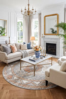 Mayfair Caitlen Grey Round Rug — AI styled visualisation