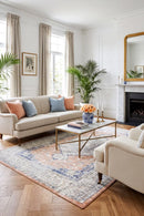 Mayfair Lorissa Peach Rug — AI styled visualisation