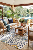 Mendoza Tribal Outdoor Rug — AI styled visualisation