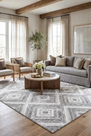 Sabrina Geo Diamonds Rug Silver Grey — AI styled visualisation
